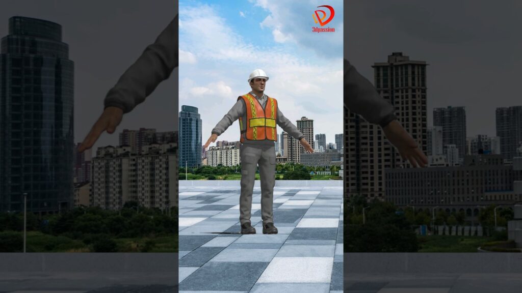construction worker 3d model