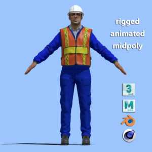T-Pose Rigged Construction Worker
