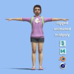 T-Pose Rigged Little Girl