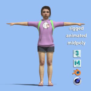 T-Pose Rigged Little Girl