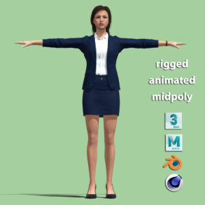 T-Pose Rigged Business woman