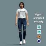 Casual girl walking