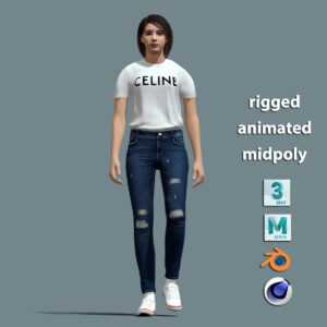 Casual girl walking