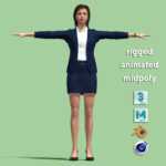 T-Pose Rigged Business woman