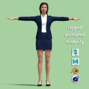 T-Pose Rigged Business woman