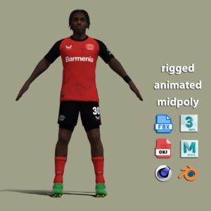 T-Pose Rigged Jeremie Frimpong Bayer Leverkusen