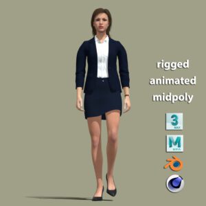 Business woman walking 3D model