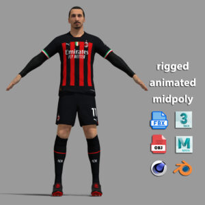 T-Pose Rigged Ibrahimovic AC Milan 22-23