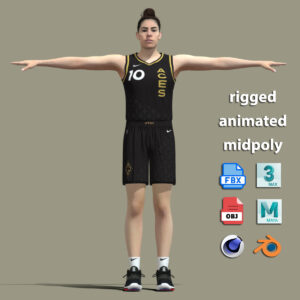 T-Pose Rigged Kelsey Plum Las Vegas Aces