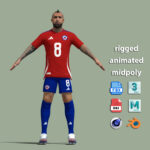 T-Pose Rigged Arturo Vidal Chile