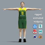 T-Pose Rigged Sue Bird Seattle Storm