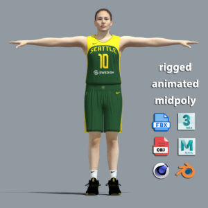 T-Pose Rigged Sue Bird Seattle Storm