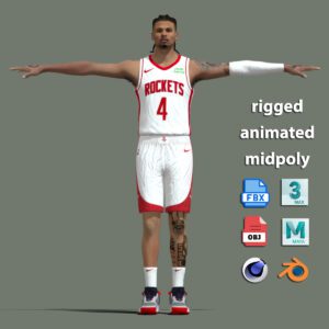 T-Pose Rigged Jalen Green Houston Rockets