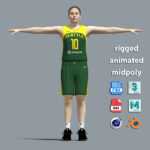 T-Pose Rigged Sue Bird Seattle Storm