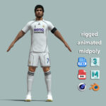 T-Pose Rigged Raúl González Real Madrid 2006