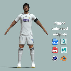 T-Pose Rigged Raúl González Real Madrid 2006