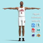 T-Pose Rigged Evan Mobley Cleveland Cavaliers