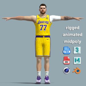 T-Pose Rigged Luka Doncic Los Angeles Lakers