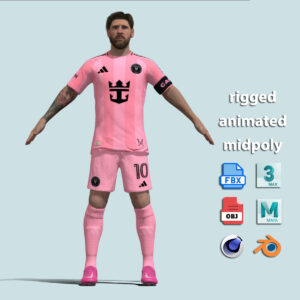 T-Pose Rigged Lionel Messi Miami 25-26