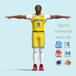 T-Pose Rigged Bronny James Los Angeles Lakers