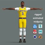 T-Pose Rigged Cam Reddish Los Angeles Lakers