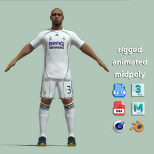 T-Pose Rigged Roberto Carlos Real Madrid 2006
