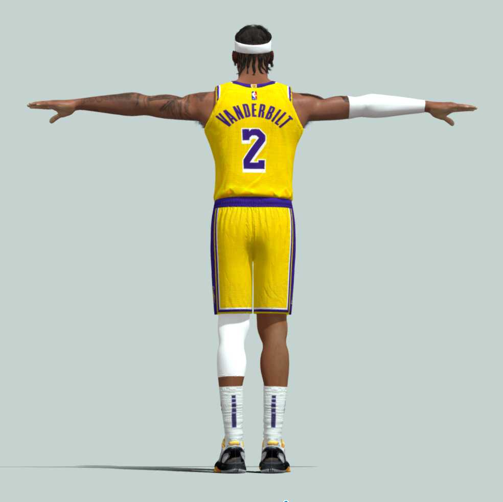 a2 T-Pose Rigged Jarred Vanderbilt Los Angeles Lakers