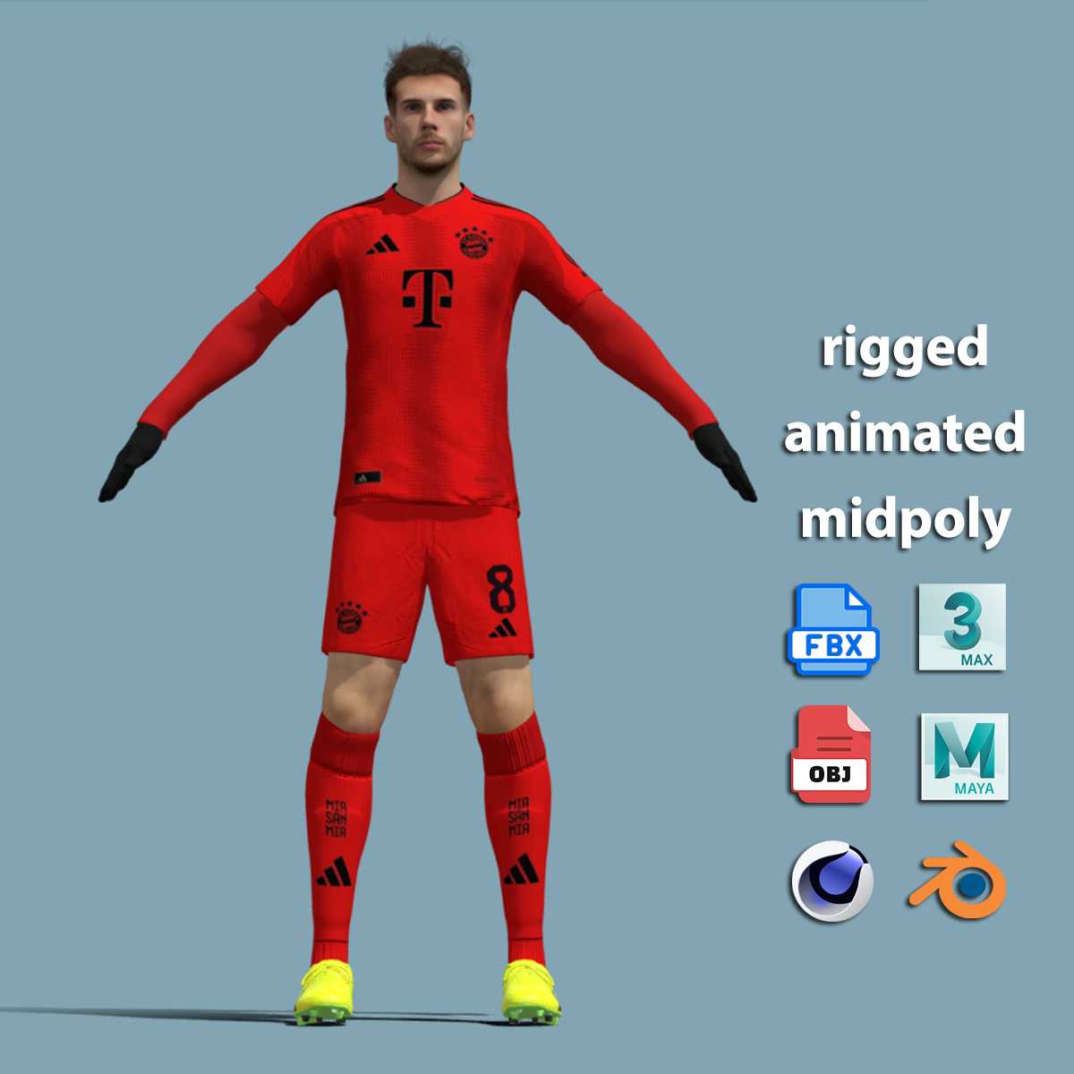 a1 T-Pose Rigged Goretzka Bayern Munich 24-25