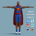 T-Pose Rigged Dwight Howard as Superman 2008