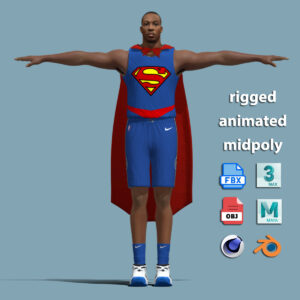 T-Pose Rigged Dwight Howard as Superman 2008