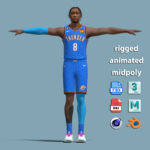 T-Pose Rigged Jalen Williams Oklahoma