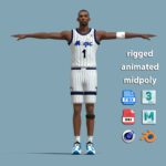T-Pose Rigged Penny Hardaway Orlando Magic 1995