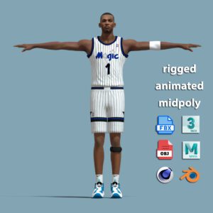 T-Pose Rigged Penny Hardaway Orlando Magic 1995