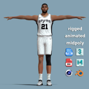 T-Pose Rigged Tim Duncan Antonio Spurs