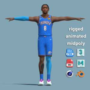 T-Pose Rigged Jalen Williams Oklahoma