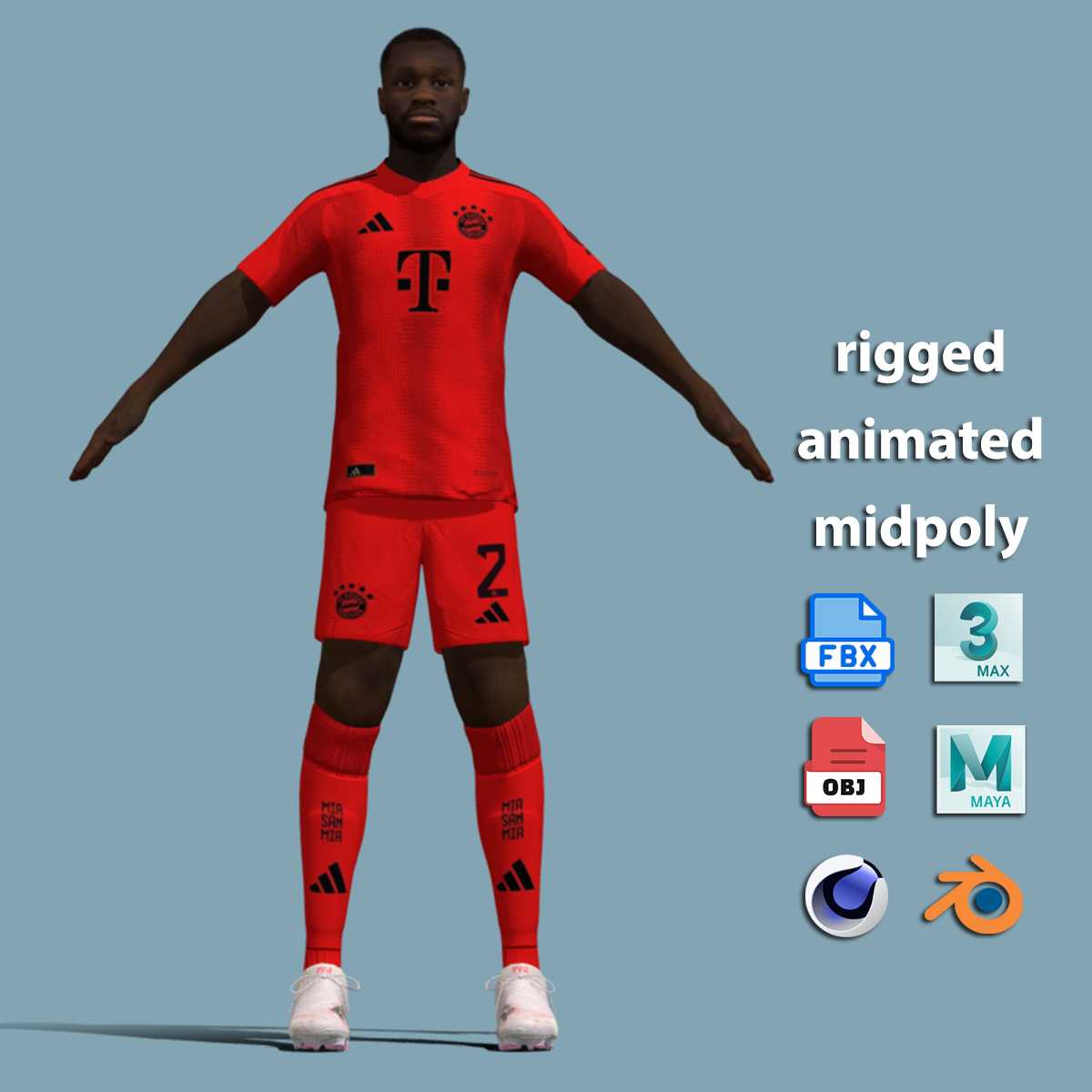 a1 T-Pose Rigged Upamecano Bayern Munich 24-25