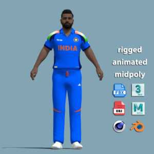 A-Pose Rigged Rohit Sharma CT 2025