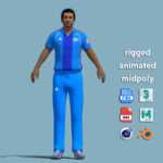 A-Pose Rigged Sachin Tendulkar