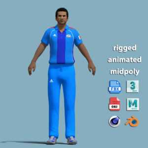 A-Pose Rigged Sachin Tendulkar