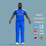 A-Pose Rigged Rohit Sharma CT 2025