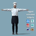 T-Pose Rigged 3D Chef