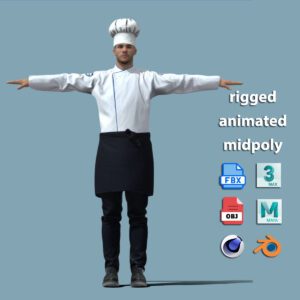 T-Pose Rigged 3D Chef