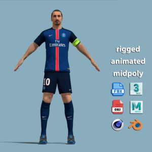 A-Pose Rigged Ibrahimovic PSG 2015