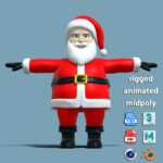 T-Pose Santa Claus 3d cartoon