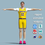 T-Pose Rigged Jake LaRavia Los Angeles Lakers