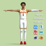 T-Pose Rigged Jalen Johnson Atlanta Hawks