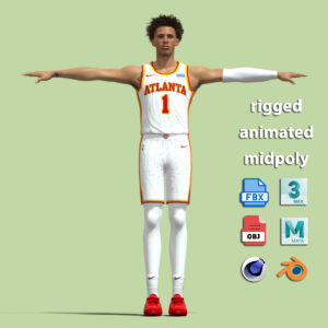 T-Pose Rigged Jalen Johnson Atlanta Hawks