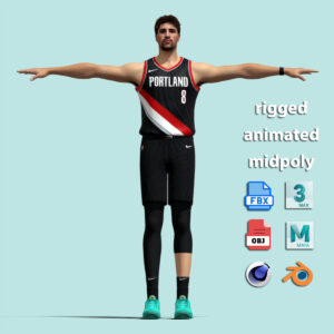 T-Pose Rigged Deni Avdija Portland Trail Blazers