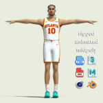 T-Pose Rigged Zaccharie Risacher Atlanta Hawks