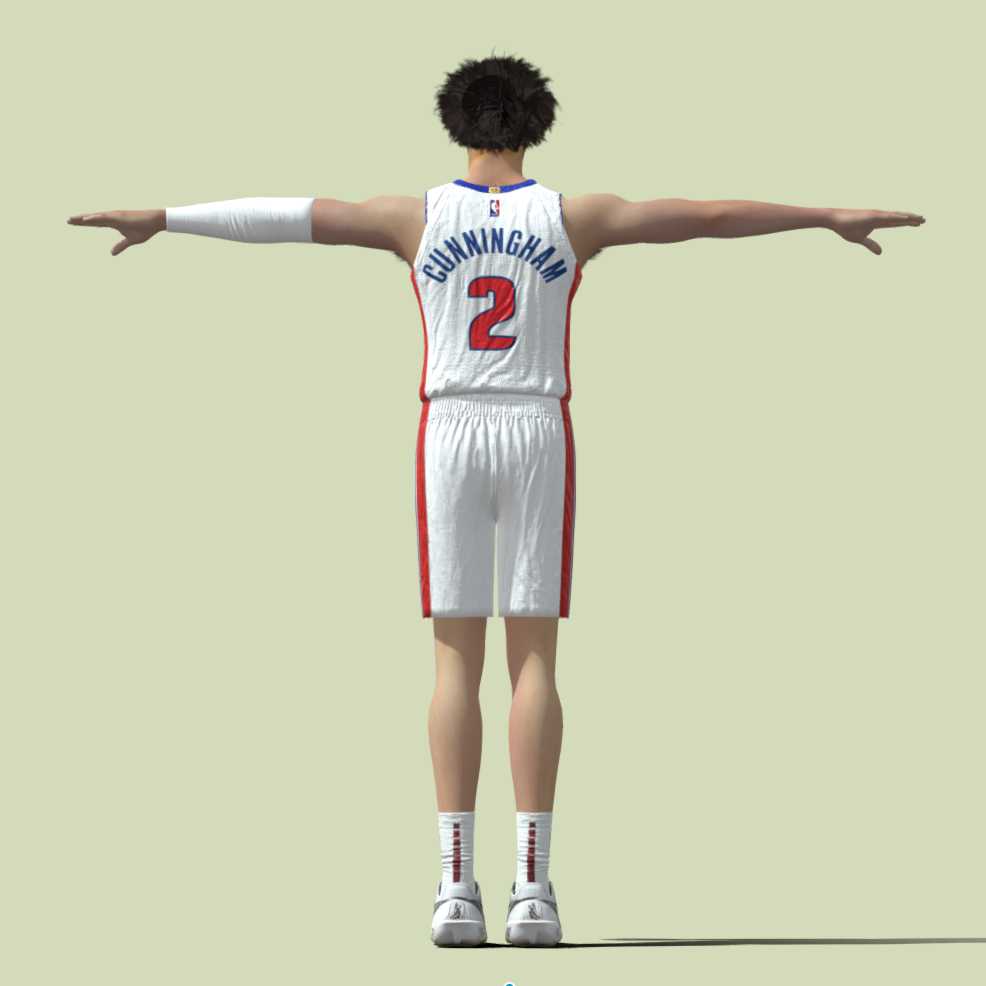 a2 T-Pose Rigged Cade Cunningham Detroit Pistons